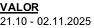VALOR 21.10 - 02.11.2025