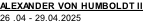 ALEXANDER VON HUMBOLDT II 26 .04 - 29.04.2025